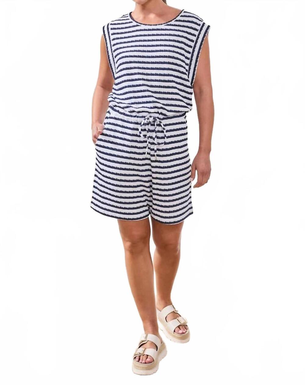 NEW TRIBAL sleeveless romper in jet blue